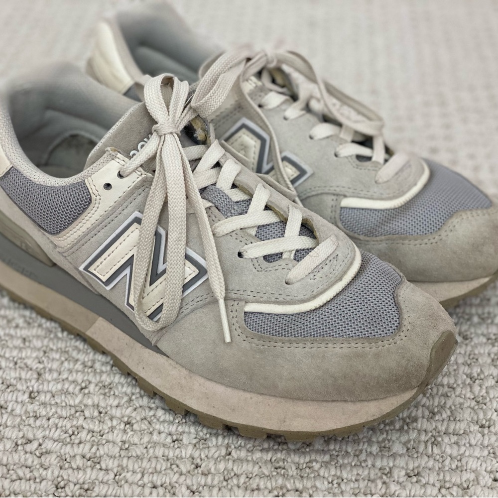 New Balance Gray and White Athletic Shoes